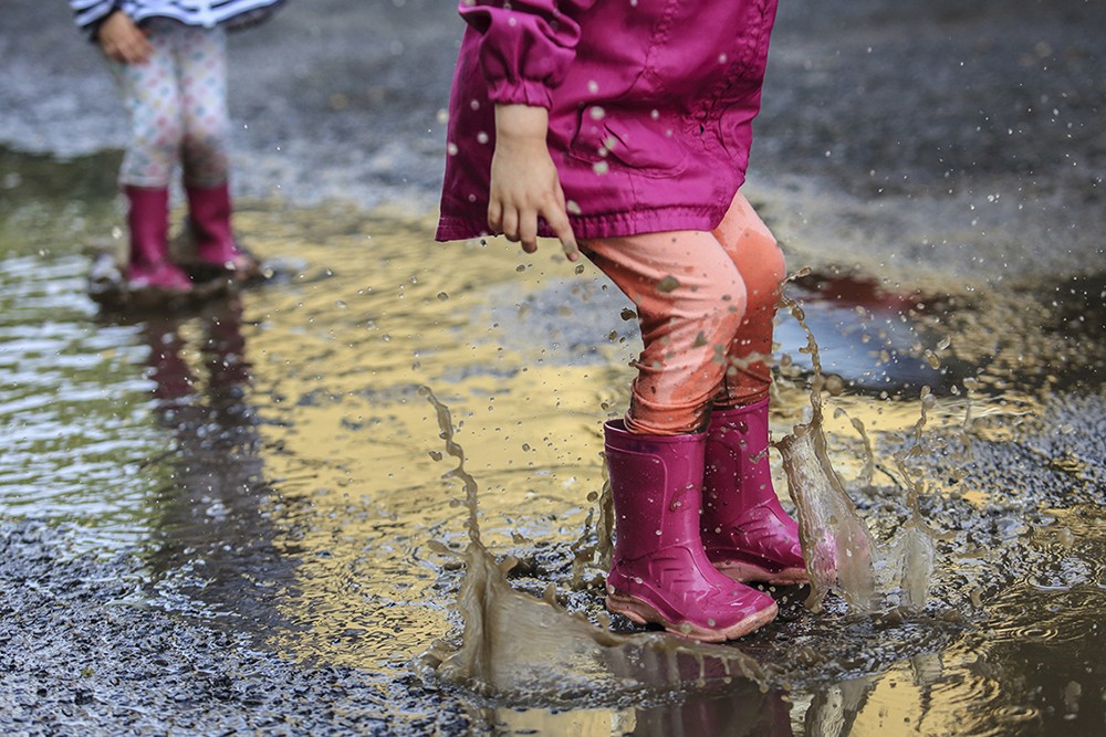 Children playing in muddy puddle. Photo  ID 127929357 © Joruba | Dreamstime.com